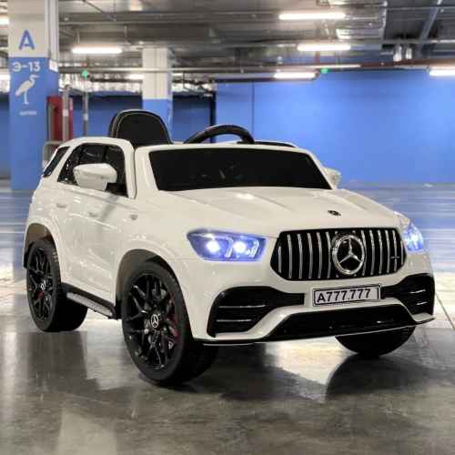 Акумулаторен джип JJ Mercedes GLE53 4x4, бял металик