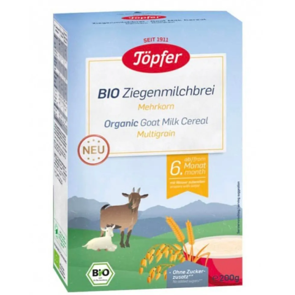 Млечна био каша Topfer, с козе мляко и 3 вида зърна 6м 200 гр.-pX2uK.png