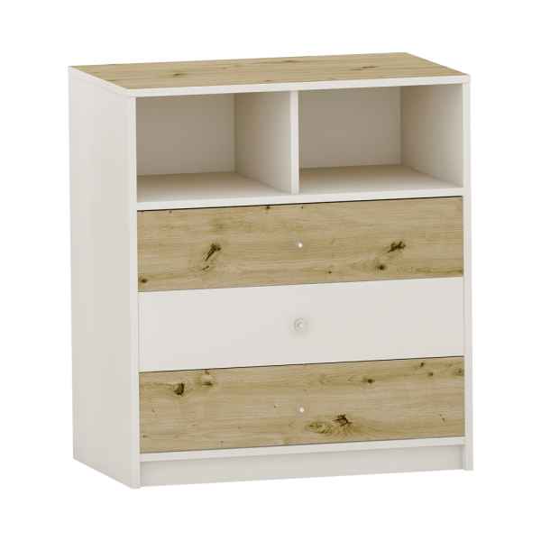 Скрин с три чекмеджета Arbor №7, Артизан + Бял-pZMmK.jpeg