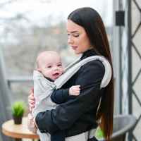 Ергономична раница за носене на бебе Lorelli WALLY, Grey FLORAL-pyksz.jpg