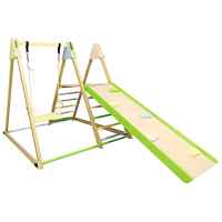 Детски дървен комплект 4в1 Ginger Home, Люлка, Пързалка, Катерушка и Рампа за Катерене, 120x112x114 см-q4z7L.jpeg