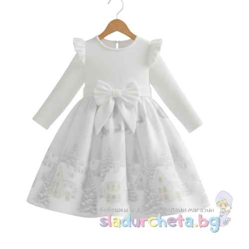 Детска рокля Мариела, бяла