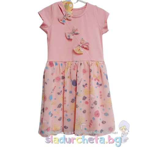 Детска рокля Калина, розова