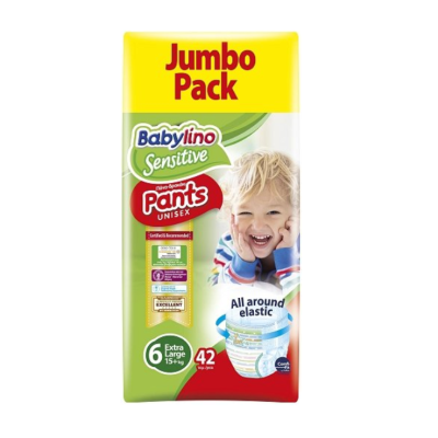 Гащички за еднократна употреба Babylino 6, 13-18 кг 42 бр.