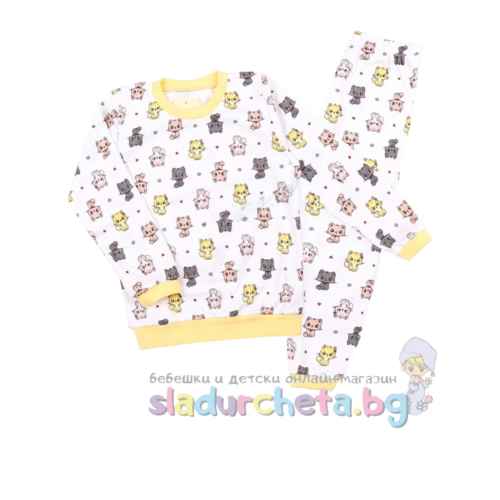 Детска пижама Сибел, Котета и сърца в щампа