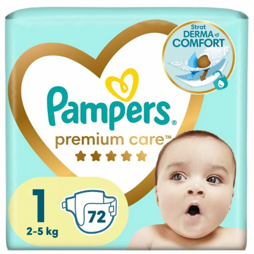 Пелени за еднократна употреба Pampers Premium Care 1 Newborn, 2-5 кг 72 бр.