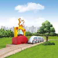 Дървена играчка Hape, Автоматичен влаков звънец-qiEgg.jpeg