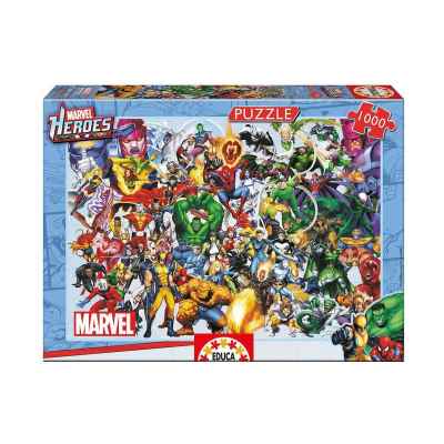 Пъзел Educa, Колаж от Марвел Герои, 1000 части