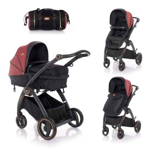 Комбинирана бебешка количка 2в1 Lorelli ADRIA, Black&Red