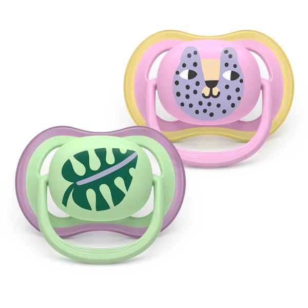 2 бр. залъгалки Philips Avent Ultra Air 6-18м листо и коте, розово-r9TRw.jpeg