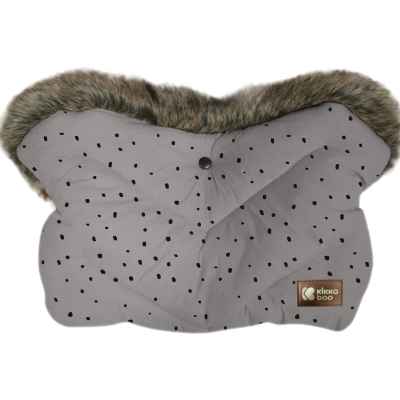 Ръкавица за количка Kikka Boo Luxury Fur Dots, Grey