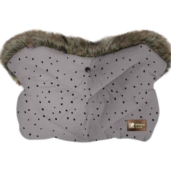 Ръкавица за количка Kikka Boo Luxury Fur Dots, Grey-rAUvU.jpg