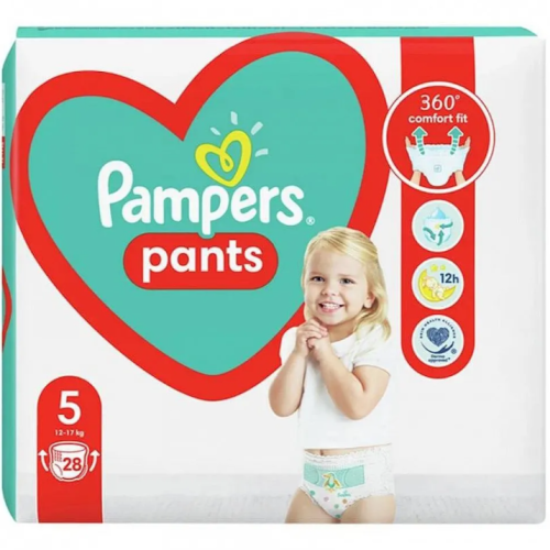 Гащички за еднократна употреба Pampers Junior 5, 12-17 кг 28 бр.