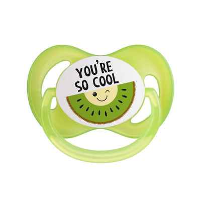 Силиконова залъгалка със симетрична форма Canpol So Cool 0-6м, киви