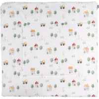 Бебешко одеяло и чувал 2в1 Bubaba, Бяло с камиончета-rfgra.jpeg