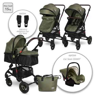 Комбинирана бебешка количка Lorelli Alba Premium, Loden Green