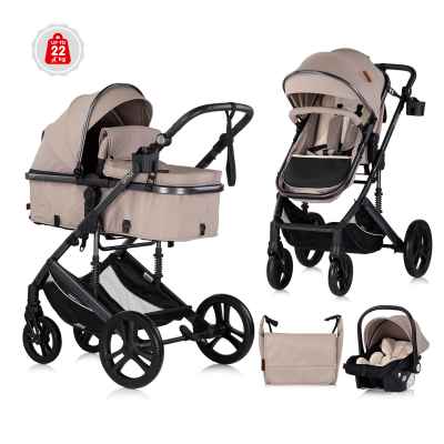 Комбинирана бебешка количка 3в1 Chipolino Аморе, тирамису