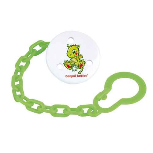 Клипс за залъгалка със синджир Canpol FairyTales, зелен