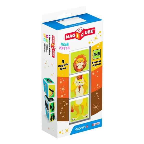 Магнитен конструктор Geomag, Magicube, Животни в Саваната, 3 части-sheKG.jpeg