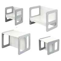 Детска маса и стола 3 в 1 Ginger Home Монтесори, дървена бяло и сиво-sl2GV.jpeg