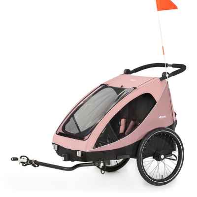 Бебешка лятна количка, триколка Hauck Dryk Duo 2в1, тип ремарке за велосипед, Rose