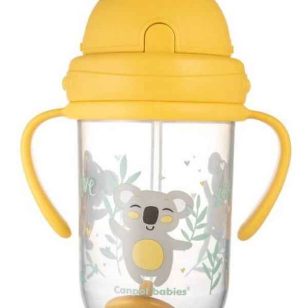 Нетечаща чаша със сламка Canpol-babies Bonjour Paris 270 мл, жълта-suyyV.jpeg