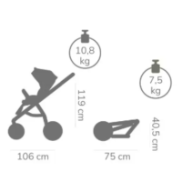 Комбинирана бебешка количка 2в1 Tutis MIO 3+, Beige-swmv1.png