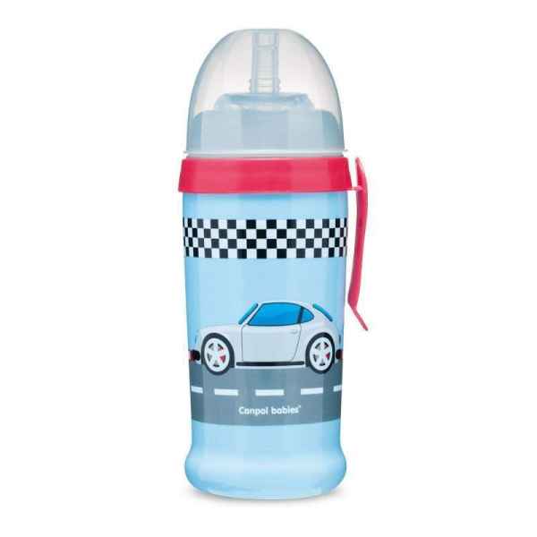 Преходна чаша със сламка Canpol Racing 350мл- синьо/червено-t7sx9.jpg