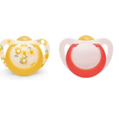 Каучукова залъгалка NUK Star, 6-18м, момиче, 2бр