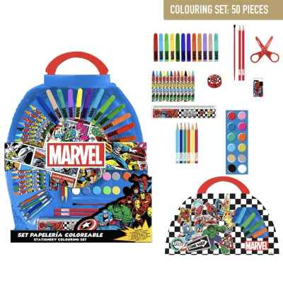 Ученически комплект за рисуване Cerda, Marvel син 50 части
