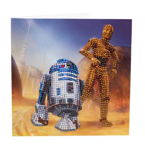 Комплект поздравителна картичка с диамантен живопис Craft Buddy, R2-D2 & C-3PO