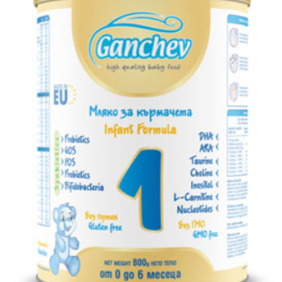 Мляко за кърмачета Ganchev, 0-6м 800 гр.