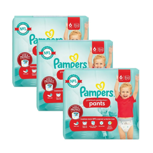 Гащички за еднократна употреба Pampers Premium Protection 6, 15+ кг 81 бр.