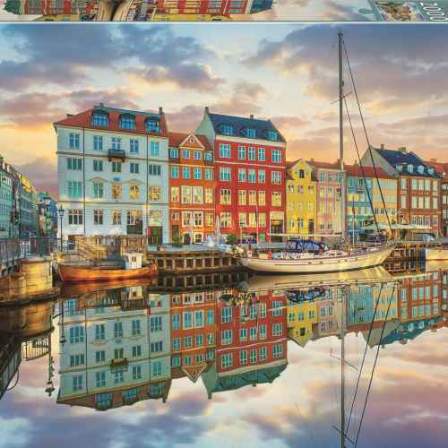 Пъзел Educa, Залез на пристанището в Копенхаген, 2000 части