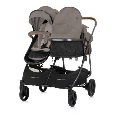 Бебешка количка за близнаци Chipolino ДуоСмарт, тирамису