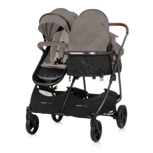 Бебешка количка за близнаци Chipolino ДуоСмарт, тирамису