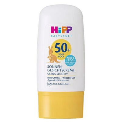Бебешки слънцезащитен крем за лице Hipp SPF50+, 60 гр.