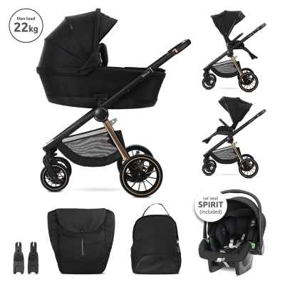 Комбинирана бебешка количка 3в1 Lorelli Bianca, Black