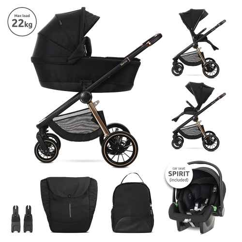 Комбинирана бебешка количка 3в1 Lorelli Bianca, Black