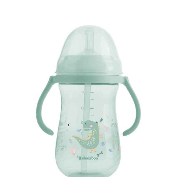 Чаша със силиконовa сламка Kikka Boo Dino World, Mint 300мл-vzm4O.jpg