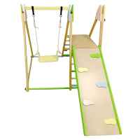 Детски дървен комплект 4в1 Ginger Home, Люлка, Пързалка, Катерушка и Рампа за Катерене, 120x112x114 см-w36hG.jpeg