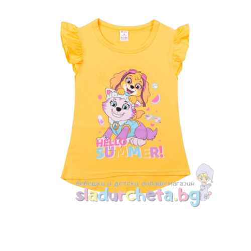Детска тениска Светли, Пес Патрул жълта