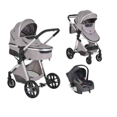 Комбинирана бебешка количка 4в1 Moni Alma, светлосива