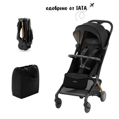 Лятна бебешка количка KinderKraft Pilot 2, Midnight black