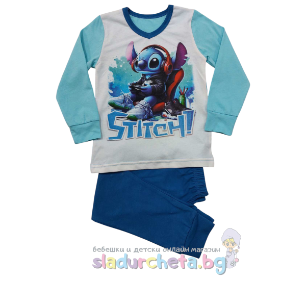 Детска пижама Венера, Стич бял/син-wPKaO.png