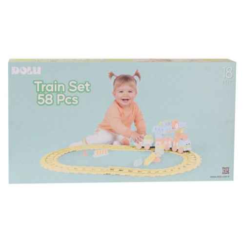 Конструктор Dolu Train Set, Пастел, 58 ч.