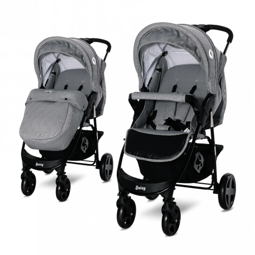 Лятна бебешка количка Lorelli Daisy Basic, Cool grey + покривало