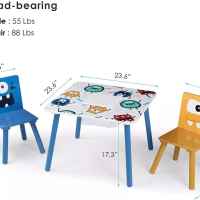 Комплект детска маса с 2 столчета от дърво GINGER, GHOSTS-wp6e8.jpg