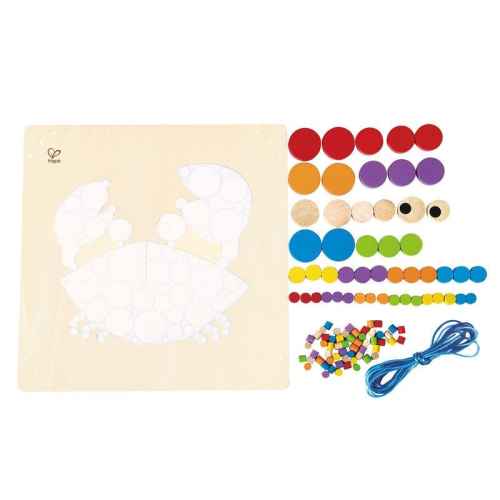 Творчески комплект Hape, Дървена мозайка, Рак