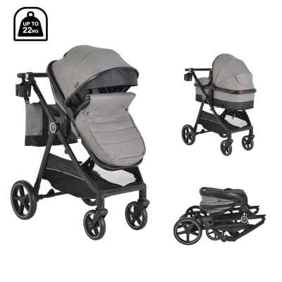 Комбинирана бебешка количка Moni Tokyo, сив
